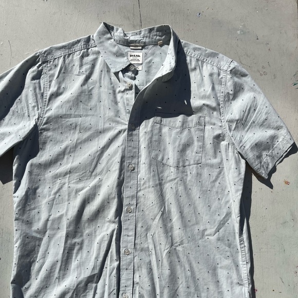 Men's PrAna Button-Down Shirt Multicolor Geometric L Cotton Hippy BOHO City Open - Picture 5 of 13